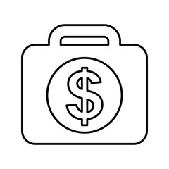 briefcase with money isolated icon vector illustration design