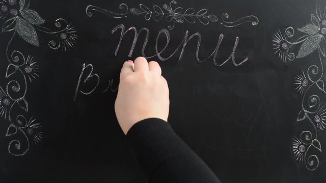 The menu with the Italian desserts.