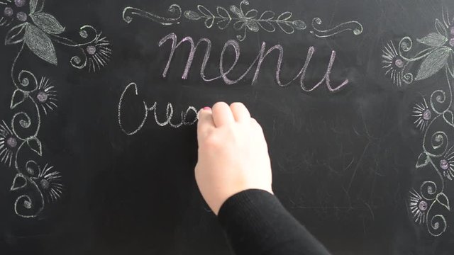 The menu with the Italian desserts.