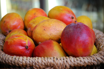 Basket of fresh mangoes