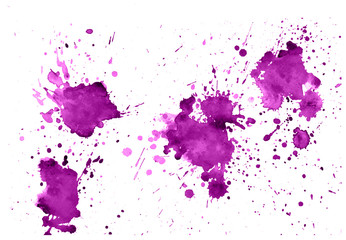 Set of colorful abstract watercolor texture stain with splashes and spatters. Modern creative watercolor background for trendy design.