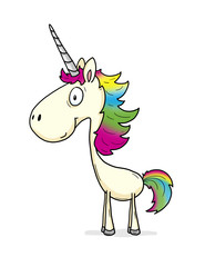 Ausmalbild Einhorn koloriert - stehend © singmuang