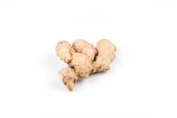 fresh ginger on white background