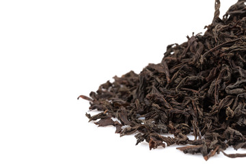 Black tea isolated on white