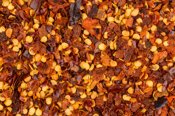 Pile of a crushed red pepper
