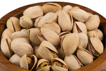 Heap of salted pistachio nuts