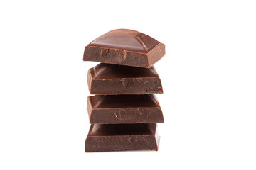 Stack of chocolate pieces
