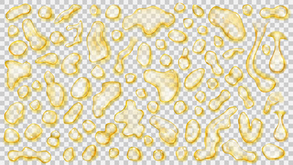 Transparent yellow drops. Transparency only in vector format