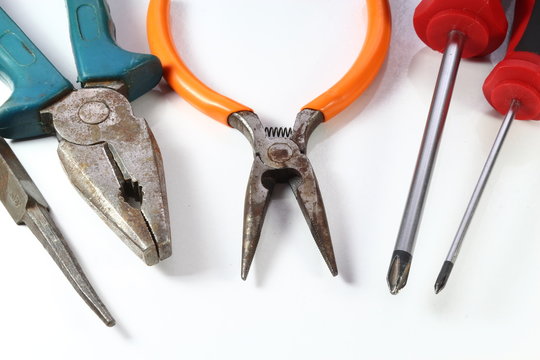 Screwdrivers, pliers, screws images