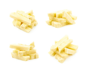 Pile of pineapple bits isolated