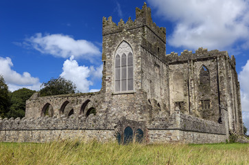 Fototapeta na wymiar Tintern Abbey was a Cistercian abbey located on the Hook peninsula, County Wexford, Ireland.