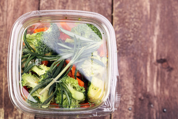 Healthy eating, diet concept. Healthy lunch. Take and go organic food. Weight loss diet, low carb food take away