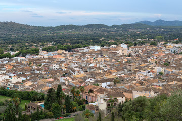 Fototapeta na wymiar Top view of the small town on the island of Mallorca