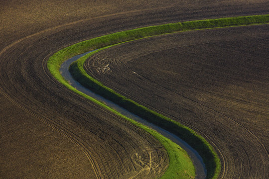 Agriculture, aerial view, Baranja, Croatia