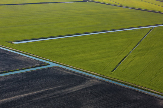 Aerial View, field landscape, Baranja, Croatia