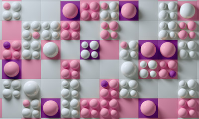 3d rendering abstract background with reflections geometric shapes