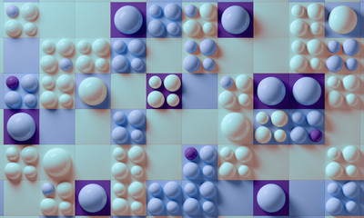 3d rendering abstract background with reflections geometric shapes