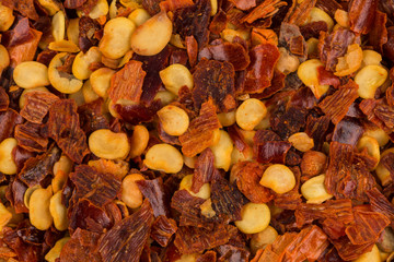 Pile of a crushed red pepper