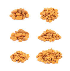Pile of breaded peanuts isolated