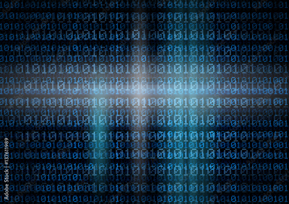Wall mural binary code background