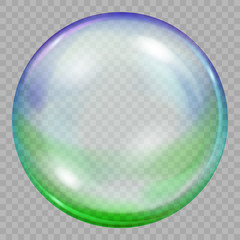 Fototapeta na wymiar One big multicolored transparent soap bubble. Transparency only in vector file