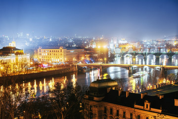 Scenic night view of the Czech Republic