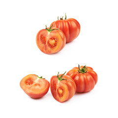 Ripe red beef tomato isolated