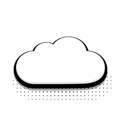 Vector modern halftone cloud icon on white background.