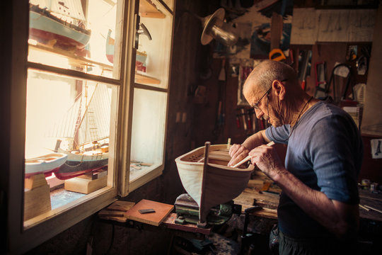 Boatbuilder, Island Hvar, Stari Grad, Dalmatia, Croatia