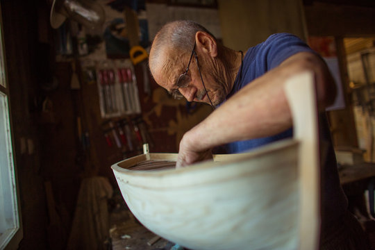 Boatbuilder, Island Hvar, Stari Grad, Dalmatia, Croatia