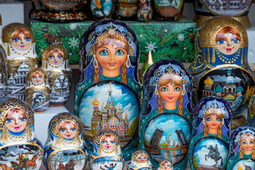 Russian souvenirs named matryoshka doll