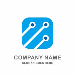 Square Dots Digital Speed Growth Data Link Connection Technology Computer Business Company Stock Vector Logo Design Template 