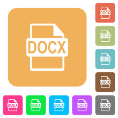 DOCX file format rounded square flat icons