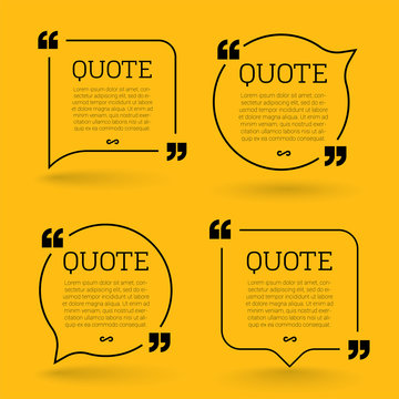 Trendy block quote modern design elements. Creative quote and comment text frame