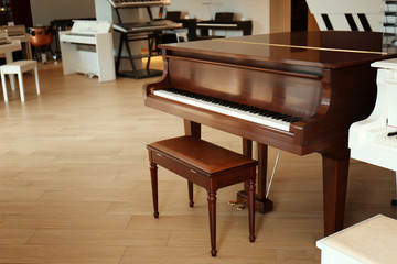 Piano in music shop