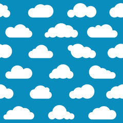 white clouds seamless pattern