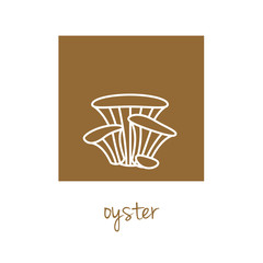oyster icon on brown square