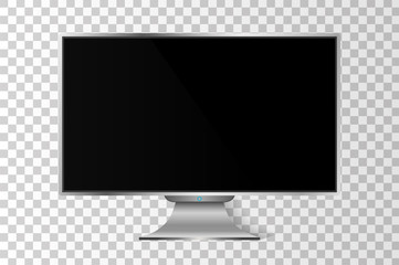 Realistic modern TV monitor isolated. Vector illustration