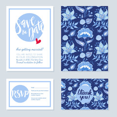 Rich Wedding Invitations, Indian style. Bohemian Cards Save this date with mandalas. Deep purple and gold. Unique cards for printing supplies