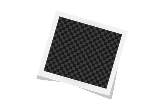 Square frame template with shadows isolated on white. Vector illustration
