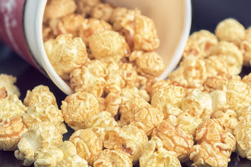 Popcorn on the table.