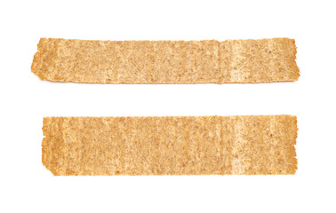 Single crispy bread chips isolated