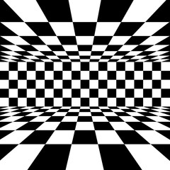 Fototapeta premium Puste wnętrze z marmurową podłogą w kratkę