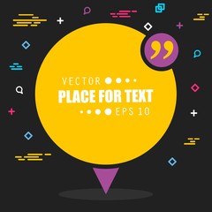 Obraz premium Abstract concept vector empty speech square quote text bubble. For web and mobile app isolated on background, illustration template design, creative presentation, business infographic social media.
