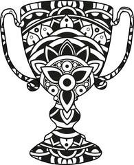 Vector illustration of a mandala cup silhouette