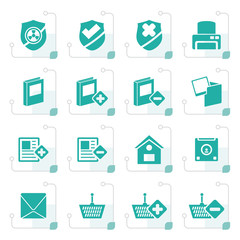 Stylized Internet and Website buttons and icons -  Vector icon set 