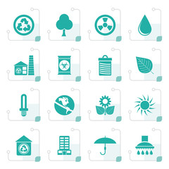 Stylized Ecology and nature icons -vector icon set
