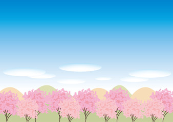 Fototapeta na wymiar 桜並木の風景