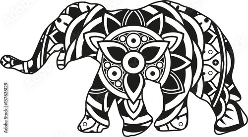 Download "Vector illustration of a mandala elephant silhouette ... Download "Vector illustration of a mandala elephant silhouette ...