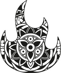 Vector illustration of a mandala flame silhouette
